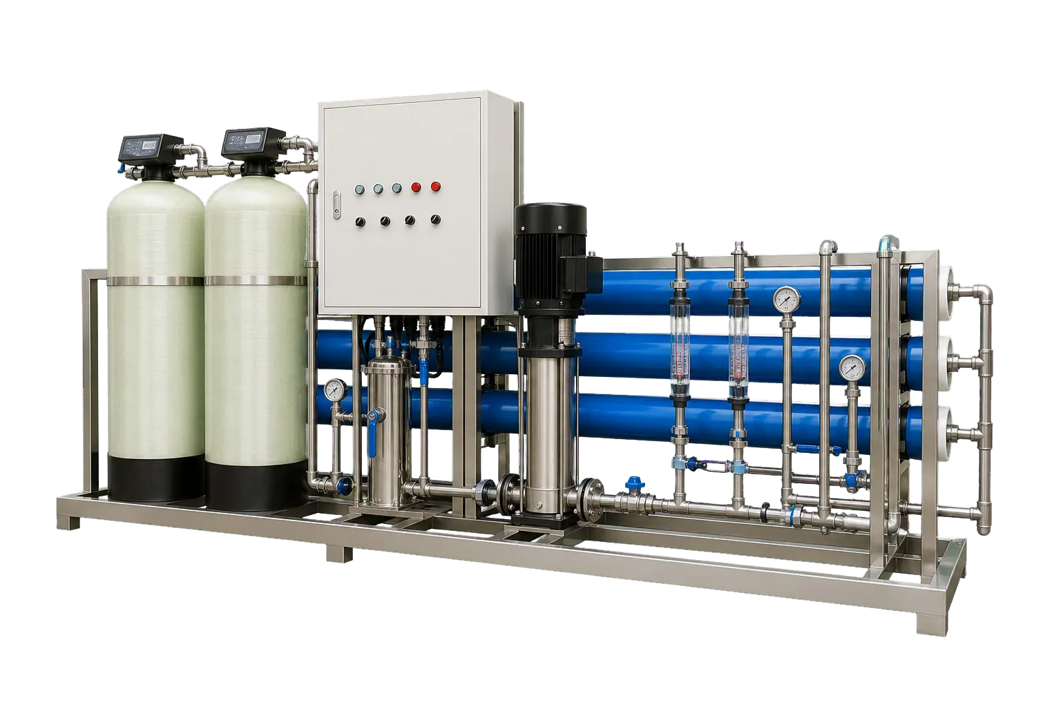1 m3/h 1 m3/h single pass ro pure water system configured for reverse osmosis systems