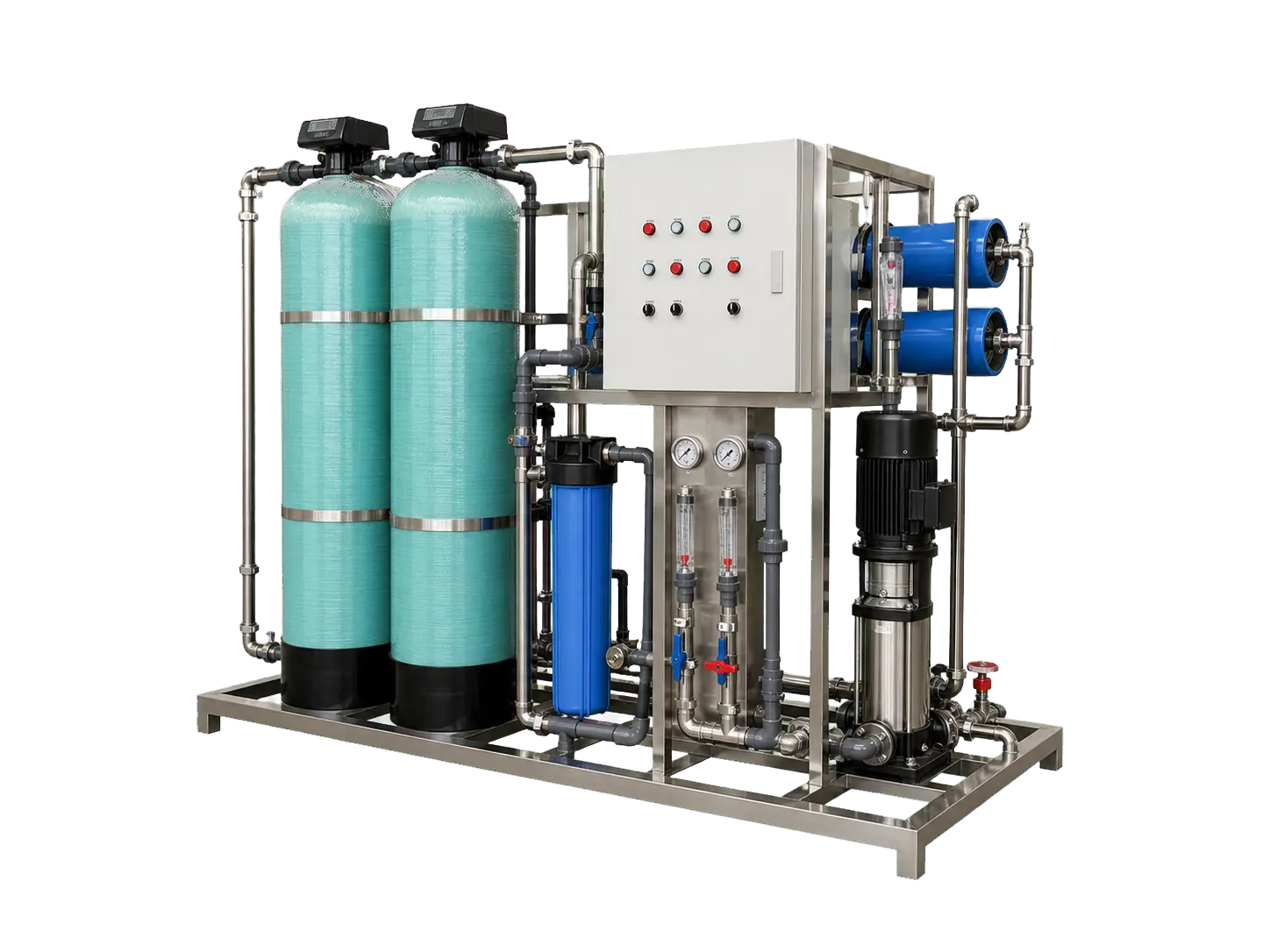 250 LPH 250 lph single pass automatic frp ro system configured for reverse osmosis systems