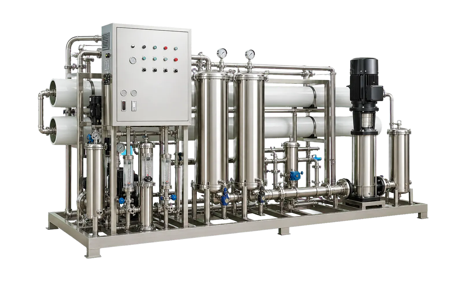 500 LPH 500 lph double pass stainless steel purified water system configured for double pass & purified water systems