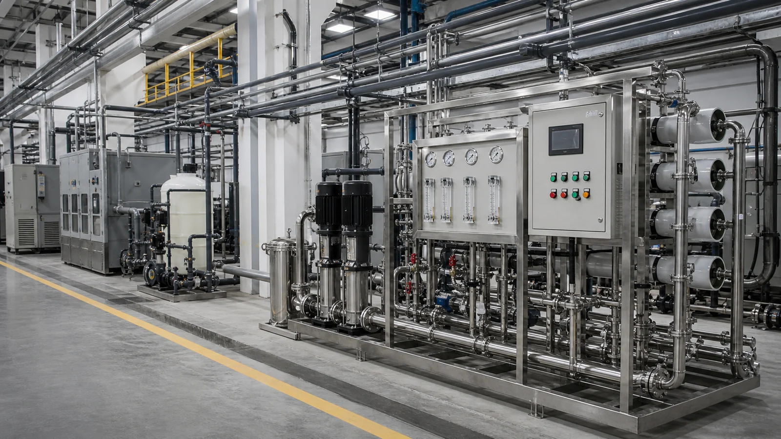 Water treatment system installed in existing workshop