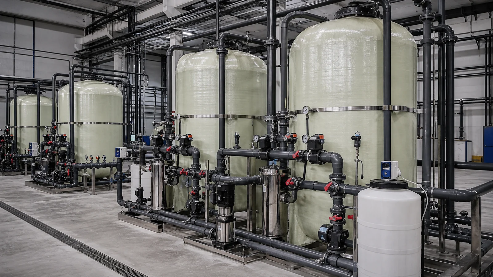 Large pretreatment system before RO