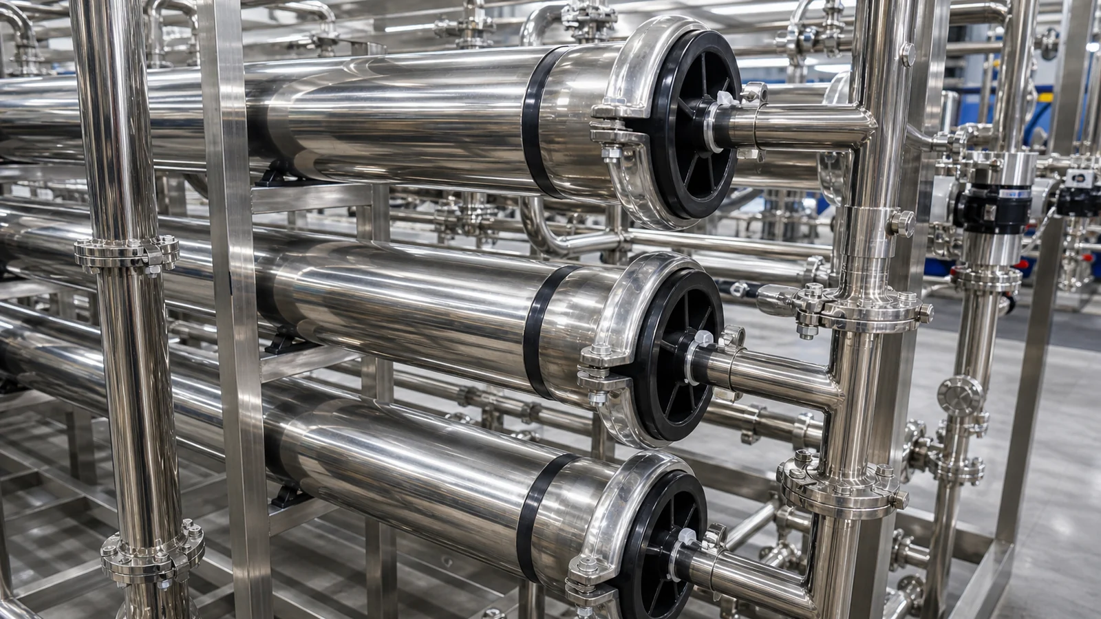 RO membrane pressure vessels